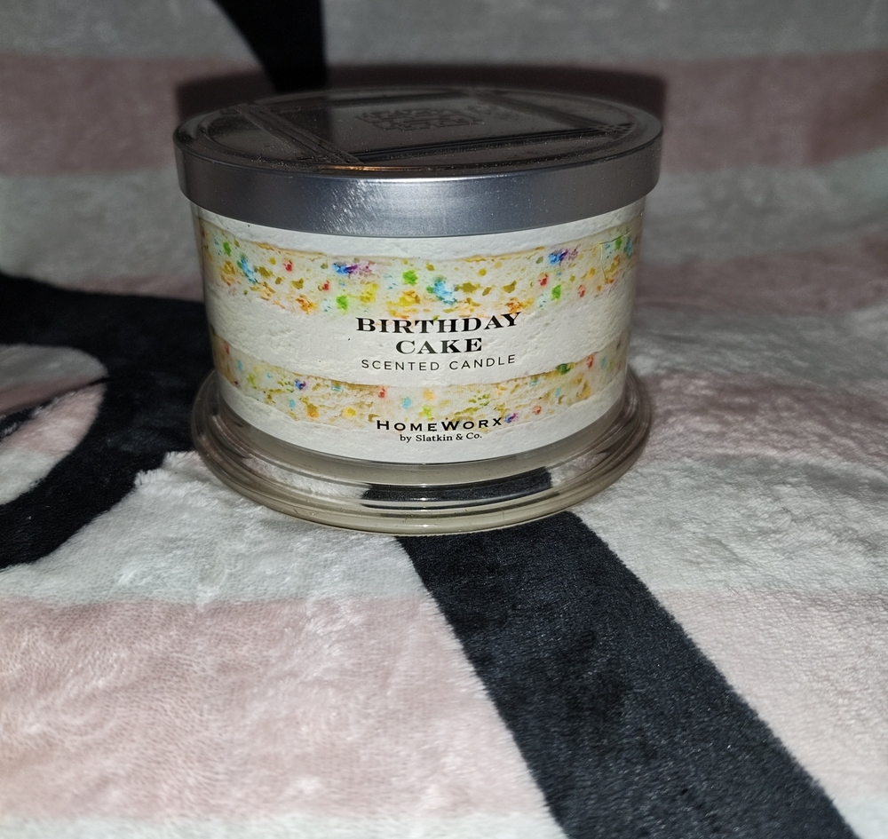 HomeWorx Birthday Cake Scented Candle - White